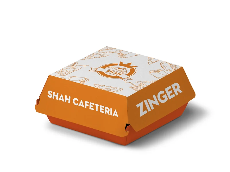 Shah's Cafeteria, burger box